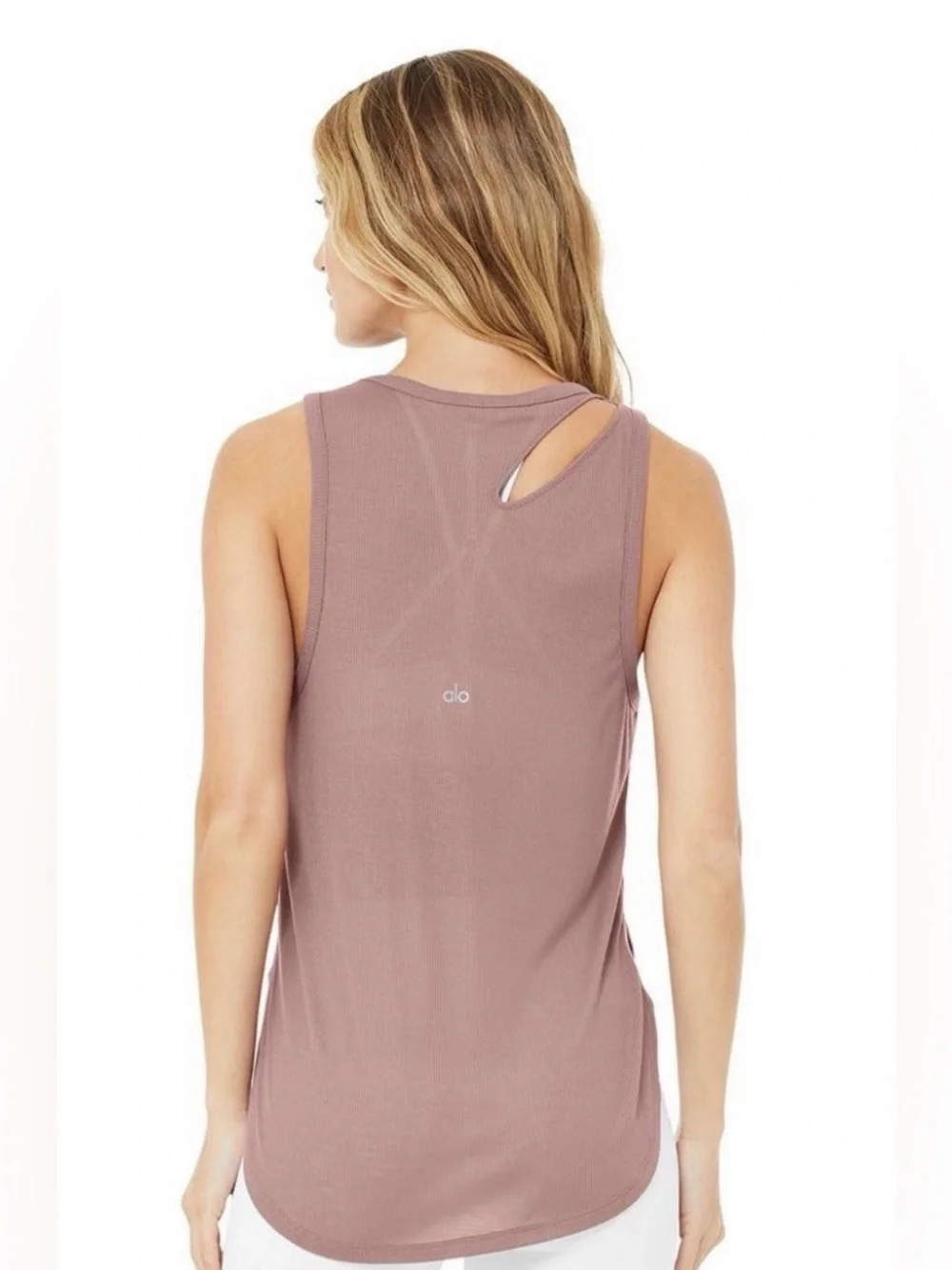 Alo Peak Cutout Ribbed Tank